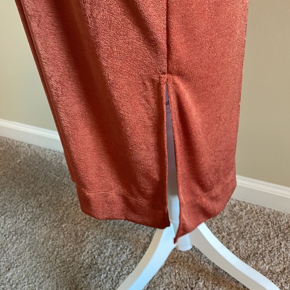 ASOS Burnt Orange Slinky Shirt Dress Size 0 NWOT - Picture 5 of 6